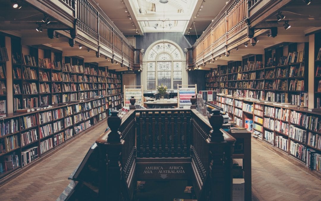 Library with windows at the end