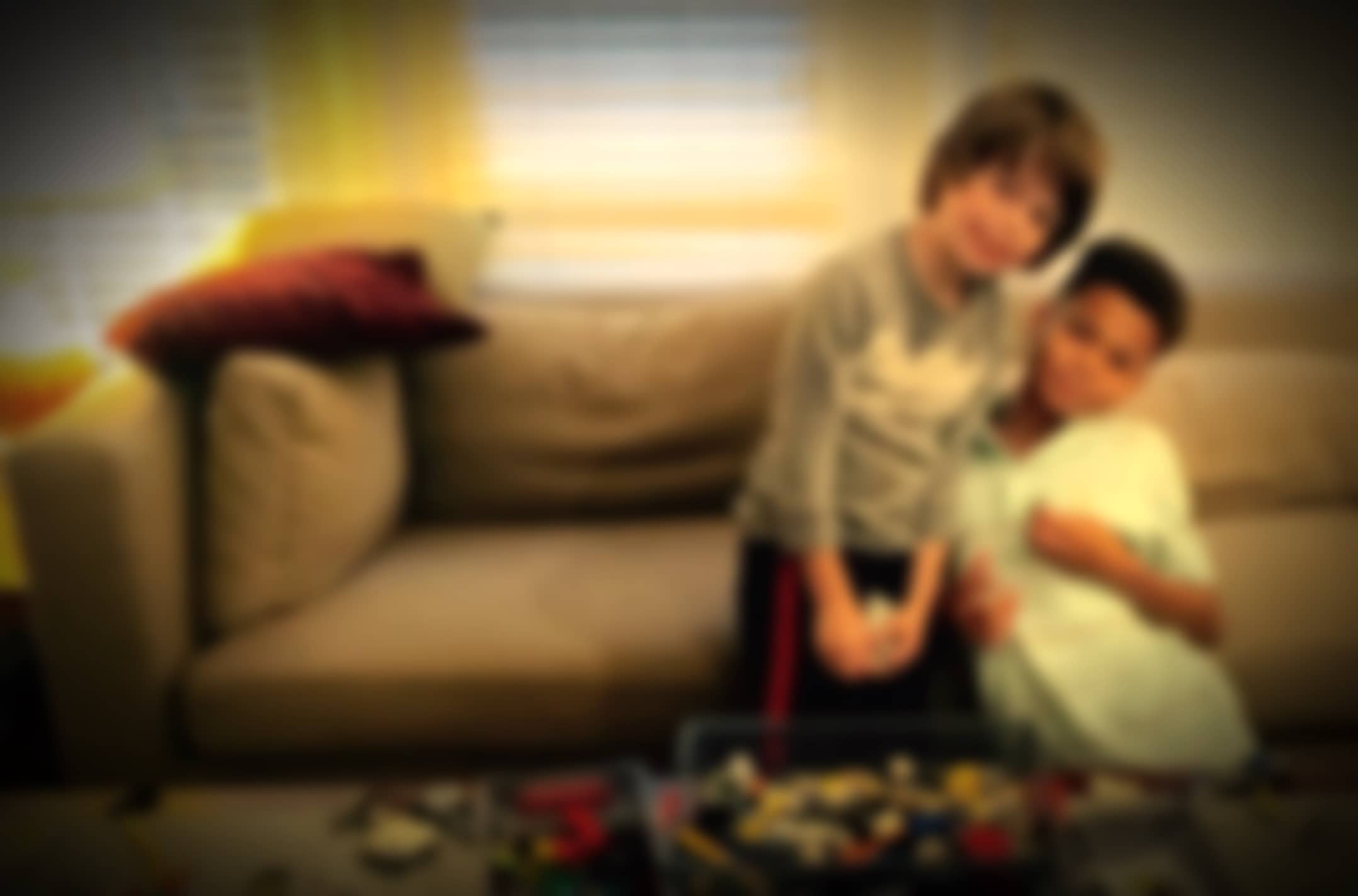 Blurry photograph of cousins