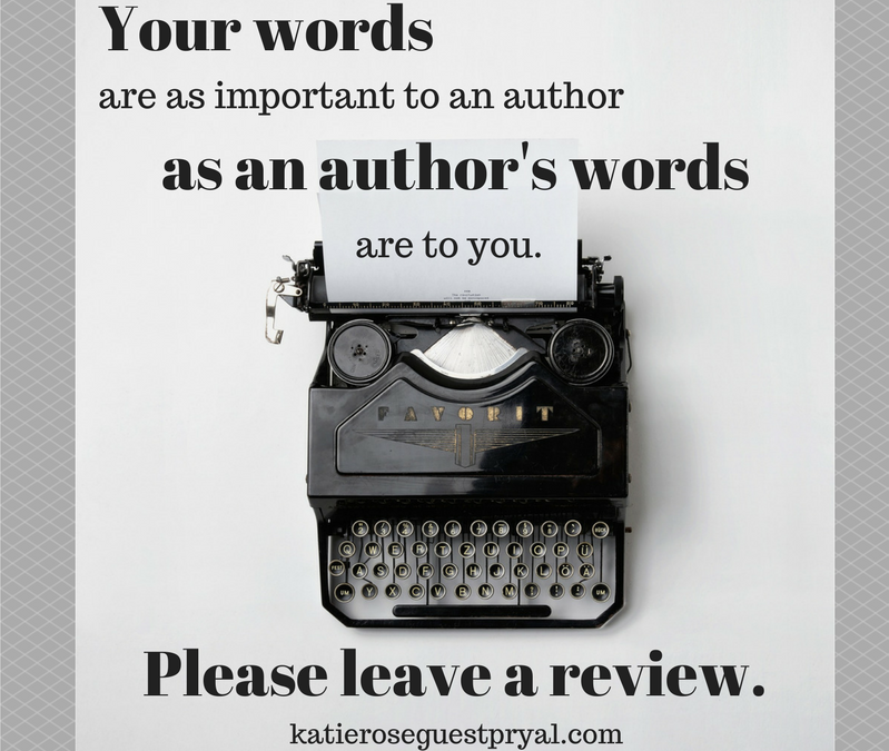 Alt Text: A photograph of a manual typewriter with this text: "Your words are as important to an author as an author’s words are to you."